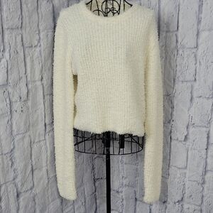Zara‎ Cream Jumper Textured Crew Neck Sweater Medium
